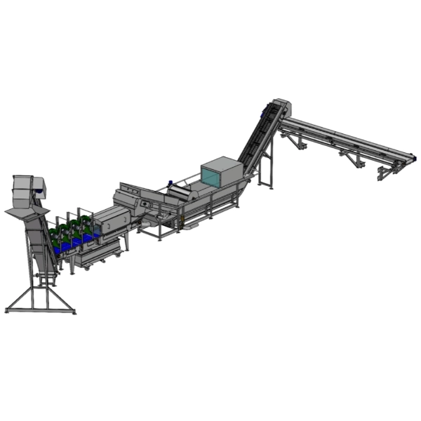 Washing, drying, and loading conveyor for field peanuts
